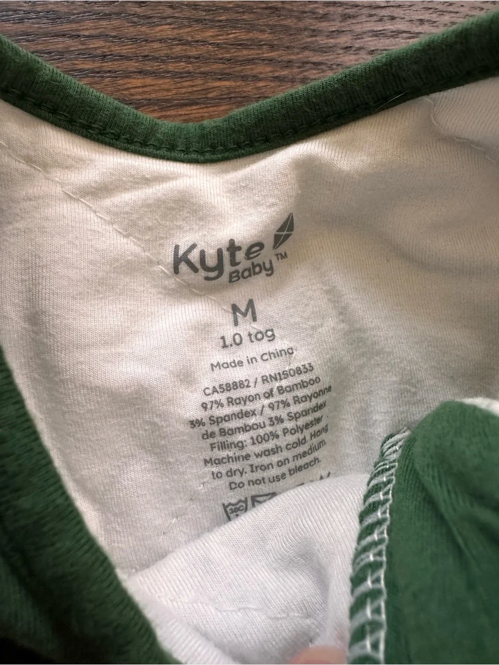 Kyte Baby Green Sleep Sack Medium 1.0 TOG